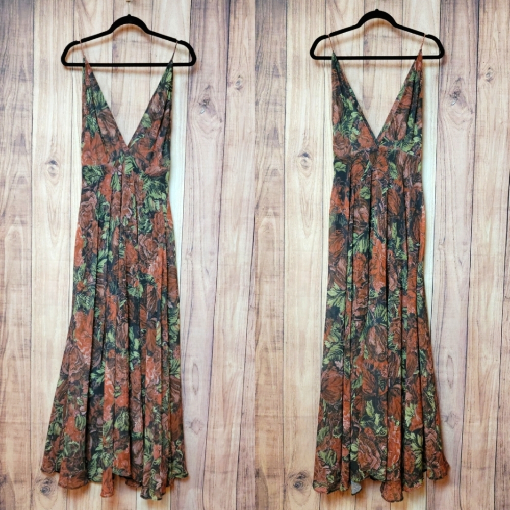 Ronny Kobo Daniela Chiffon Gown in Victorian Floral, Sz L - Picture 5 of 15